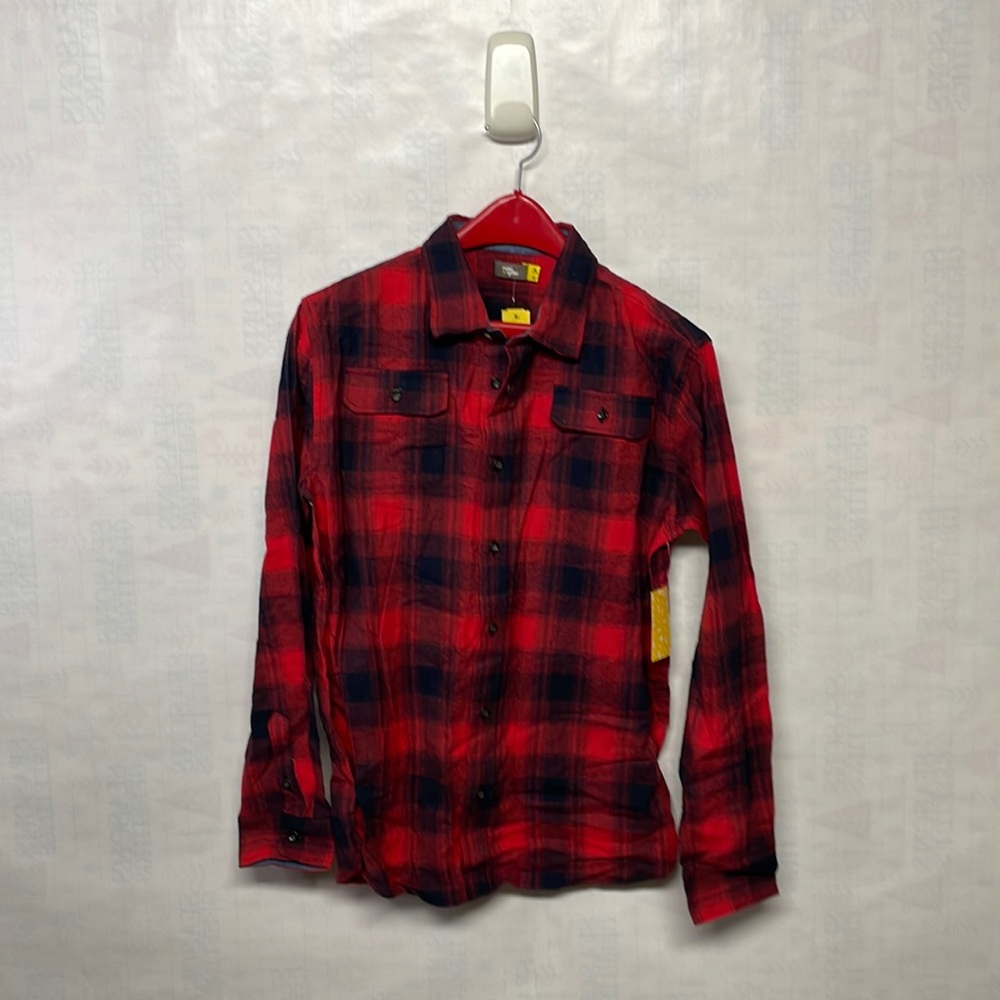 NWT Rumi and Ryder youth boys xl 16-18 red and black plaid button long sleeve